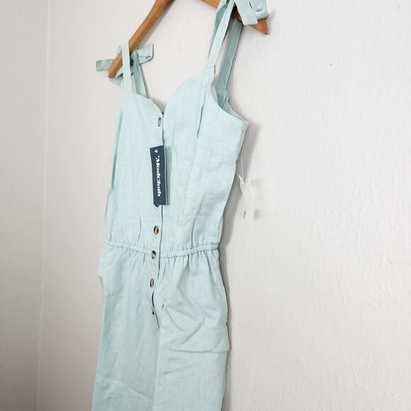 NEW Modcloth Every Waking Momentum Cotton Jumpsuit Light Blue - Picture 7 of 10